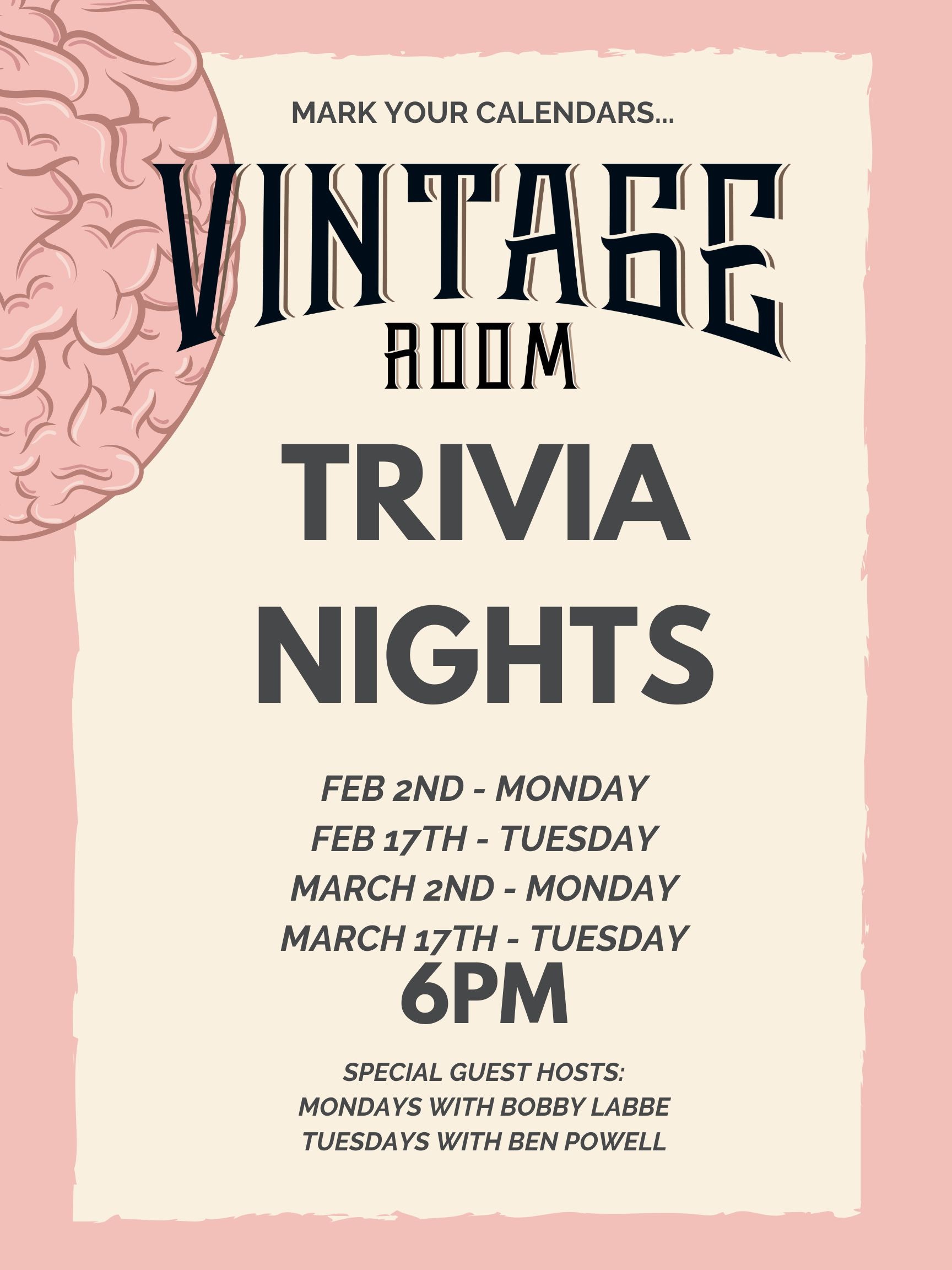 Trivia Night in Vintage Room