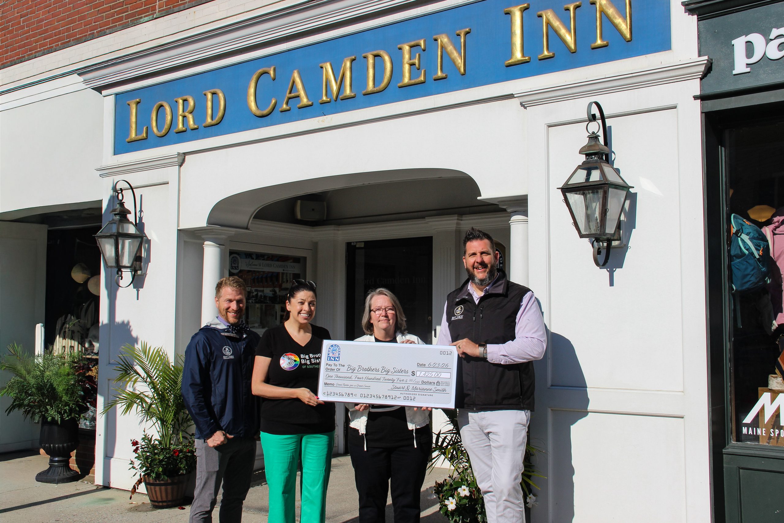 Lord Camden Inn Proudly Donates to Big Brothers, Big Sisters of Southern Maine Through Their  “Great Rates for a Great Cause” Campaign